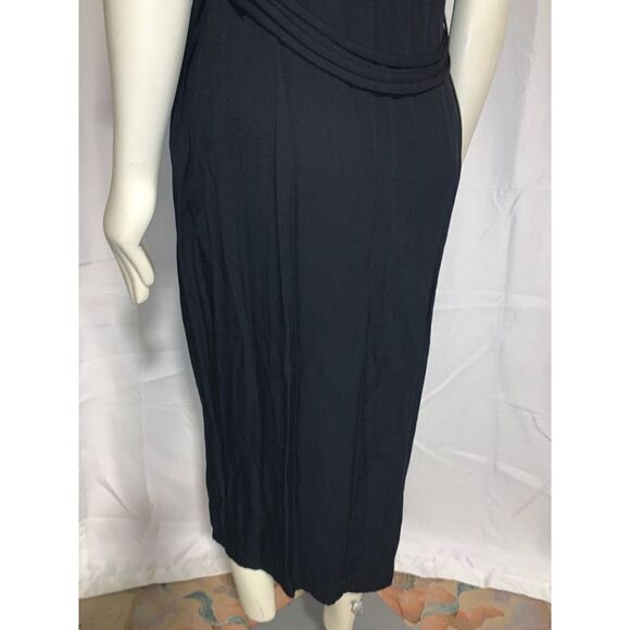 Vintage Black Button Down Dress 16P - Picture 9 of 13